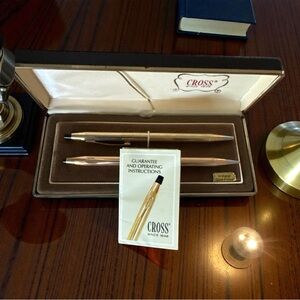 CROSS Vintage 10K Gold Filled Pen & 14K Pencil Set Classic‎ Century Luxury